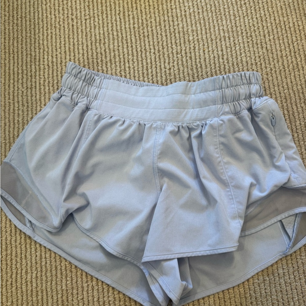 Blue Lululemon hotty hot shorts #running
